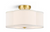 MERRA 12.6 in. 4-Light Fabric Semi Flush Mount Ceiling Light with Fabric Shade