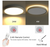 QRMOK 15.7" Indoor White 28W Dimmable LED Flush Mount Ceiling Light with Remote