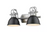 Golden Lighting Duncan 2 Light Bath Vanity, Pewter/Matte Black - 3602-BA2PW-BLK | eBay