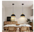 YANSUN 1-Light Black Gold LED Farmhouse Pendant Light (2-Pack)