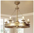30 in. Indoor Farmhouse Gold 6 Light Ceiling Fan Chandelier with Lights & Remote