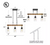 Uolfin Farmhouse Faux Wood & Black Linear Chandelier 3-Light Vintage Chandelier