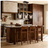 Uolfin Farmhouse Faux Wood & Black Linear Chandelier 3-Light Vintage Chandelier