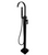 BWE Freestanding Floor Mount Roman Tub Faucet with Hand Shower in Matte Black