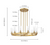 Damitri 12-Light Brushed Gold Industrial Vintage Wheel-Shape Chandelier