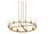 Damitri 12-Light Brushed Gold Industrial Vintage Wheel-Shape Chandelier