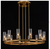 Damitri 12-Light Brushed Gold Industrial Vintage Wheel-Shape Chandelier
