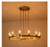 Damitri 12-Light Brushed Gold Industrial Vintage Wheel-Shape Chandelier