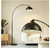 BICIK 71 in. Modern Brown Arc Dimmable Floor Lamp with Adjustable Hanging Shade