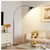 BICIK 71 in. Modern Brown Arc Dimmable Floor Lamp with Adjustable Hanging Shade