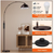 BICIK 71 in. Modern Brown Arc Dimmable Floor Lamp with Adjustable Hanging Shade