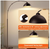 BICIK 71 in. Modern Brown Arc Dimmable Floor Lamp with Adjustable Hanging Shade