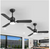 Breezary Hector II 42 in. Indoor Black Color-Changing LED Ceiling Fans (2-Pack)