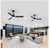 Breezary Hector II 42 in. Indoor Black Color-Changing LED Ceiling Fans (2-Pack)