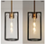 LNC Modern 1-Light Black Brass Island Pendant Bottle Clear Glass Shade LED Light