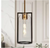 LNC Modern 1-Light Black Brass Island Pendant Bottle Clear Glass Shade LED Light