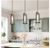 LNC Modern 1-Light Black Brass Island Pendant Bottle Clear Glass Shade LED Light