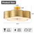 19 in. 5-Light Large Flower Vintage Gold Metal Semi-Flush Mount Light with Shade