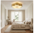 19 in. 5-Light Large Flower Vintage Gold Metal Semi-Flush Mount Light with Shade