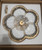 19 in. 5-Light Large Flower Vintage Gold Metal Semi-Flush Mount Light with Shade