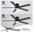 Breezary Hector II 52 in Indoor/Outdoor Black Flush Ceiling Fan w/Remote & Light