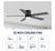 Breezary Hector II 52 in Indoor/Outdoor Black Flush Ceiling Fan w/Remote & Light