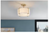 HDC Brookley 14 in. 2-Light Brushed Gold Semi-Flush Mount w/White Fabric Shade