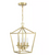 Hukoro Alfa 12 in. 4-Light Caged Pendant Light with Soft Gold Finish