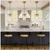 TinHon Modern Gold Pendant Lights Kitchen Island w/Handblown Rippled Glass Shade