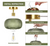 Rottogoon Adjustable Gold Semi Flush Mount Ceiling Light with Green Glass Shade