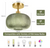 Rottogoon Adjustable Gold Semi Flush Mount Ceiling Light with Green Glass Shade