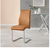 Furniturebox Lorenzo Tan Faux Leather Silver Leg Dining Chair, Set of 2