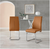 Furniturebox Lorenzo Tan Faux Leather Silver Leg Dining Chair, Set of 2