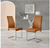 Furniturebox Lorenzo Tan Faux Leather Silver Leg Dining Chair, Set of 2