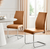Furniturebox Lorenzo Tan Faux Leather Silver Leg Dining Chair, Set of 2