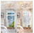 MOKSILED 18"Indoor Elegant White Gold Flush Mount Caged Ceiling Fan with Remote