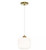 River of Goods Hadley 8 in. 1-Light Gold Pendant with White Glass Shade