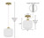 River of Goods Hadley 8 in. 1-Light Gold Pendant with White Glass Shade