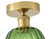 aiwen 9.84" 1-Light Vintage Flower Semi-Flush Mount Ceiling Lamp w/ Green Shade