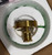 aiwen 9.84" 1-Light Vintage Flower Semi-Flush Mount Ceiling Lamp w/ Green Shade