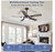 Depuley 42" 5-Blade Black & Walnut Indoor/Outdoor Fan with Light & Remote