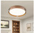 EDISLIVE 16.5 in. 1-Light Drum Matte Wood Dimmable Integrated LED Flush Mount