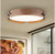 EDISLIVE 16.5 in. 1-Light Drum Matte Wood Dimmable Integrated LED Flush Mount