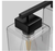 YANSUN 15.75" 3-Light Matte Black Modern Vanity Light w/Square Clear Glass Shade