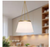 ALORA MOOD Speakeasy 18 in. 1-Light 60-Watt Aged Gold/White Linen Pendant Light