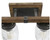 LNC Araphi 4-Light Brushed Brown Rust Black Bathroom Vanity Light w/Wood Accents