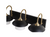 Alsy 26 in. 3-Light Black with Gold Vanity Light with Metal and Glass Shade