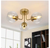 18.11 in 3-Lights Gold Modern Industrial Semi-Flush Mount Light with Glass Shade