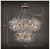 Calzada Decor 32-Light Gold Dandelion Firework Chandelier, 2-Tier Round Pendant