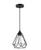 BOEKA ARCTURUS 1-Light Black Finish Mini Polygon Chandelier With Steel Cage